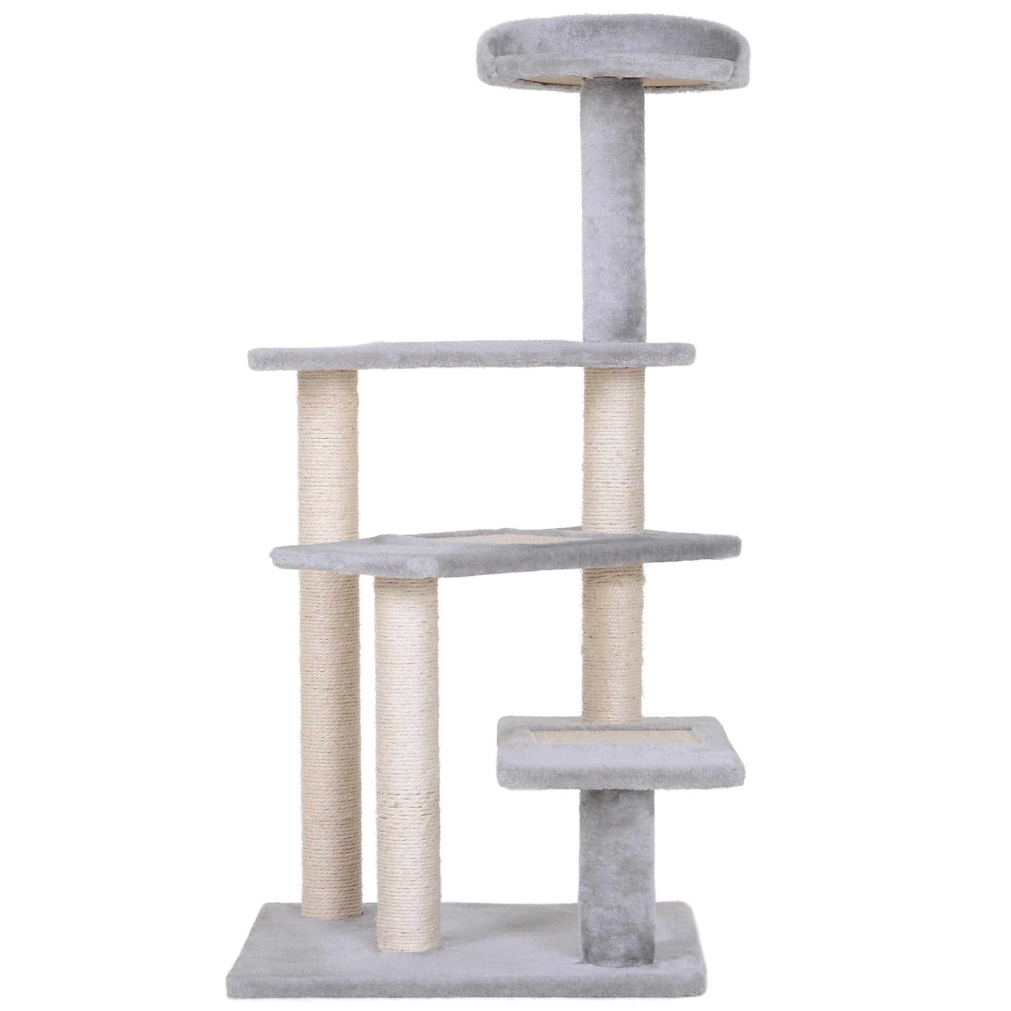 40" 5-Level Revolving Stair Cat Tree Scratcher Climbing Activity Tower with Play Center and Resting Perch - Gray