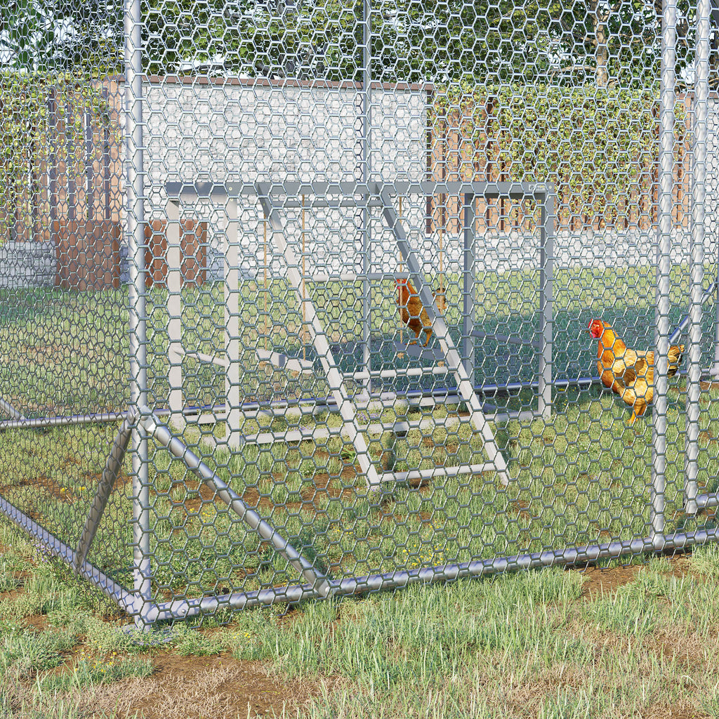 Chicken Activity Play with Swing Set for 3¨C4 Birds, Wooden Chicken Coop Accessory with Multiple Perches & Hen Ladder, Gray