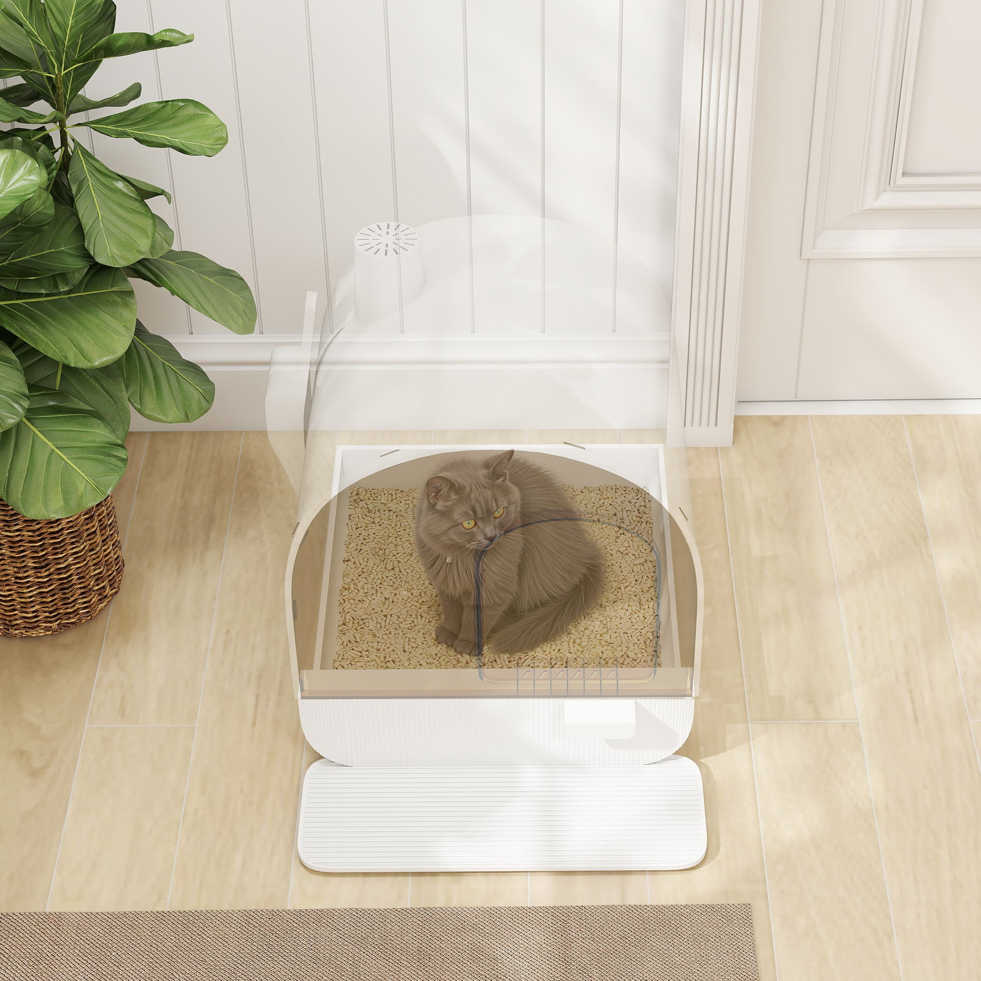 Cat Litter Box with Lid with Scoop and Filter