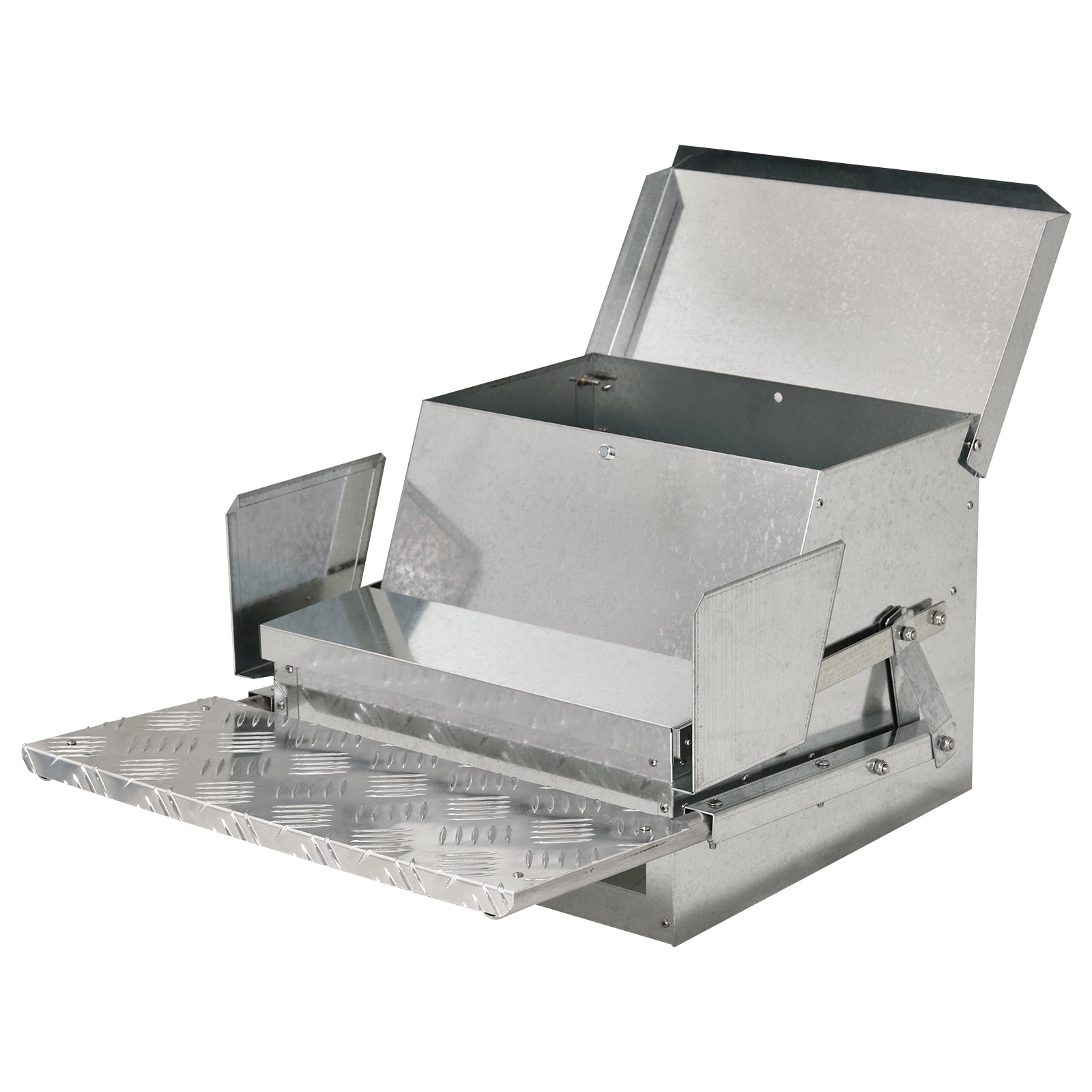 30 lbs Capacity Automatic Chicken Poultry Feeder with a Galvanized Steel and Aluminium Build, Weatherproof Design
