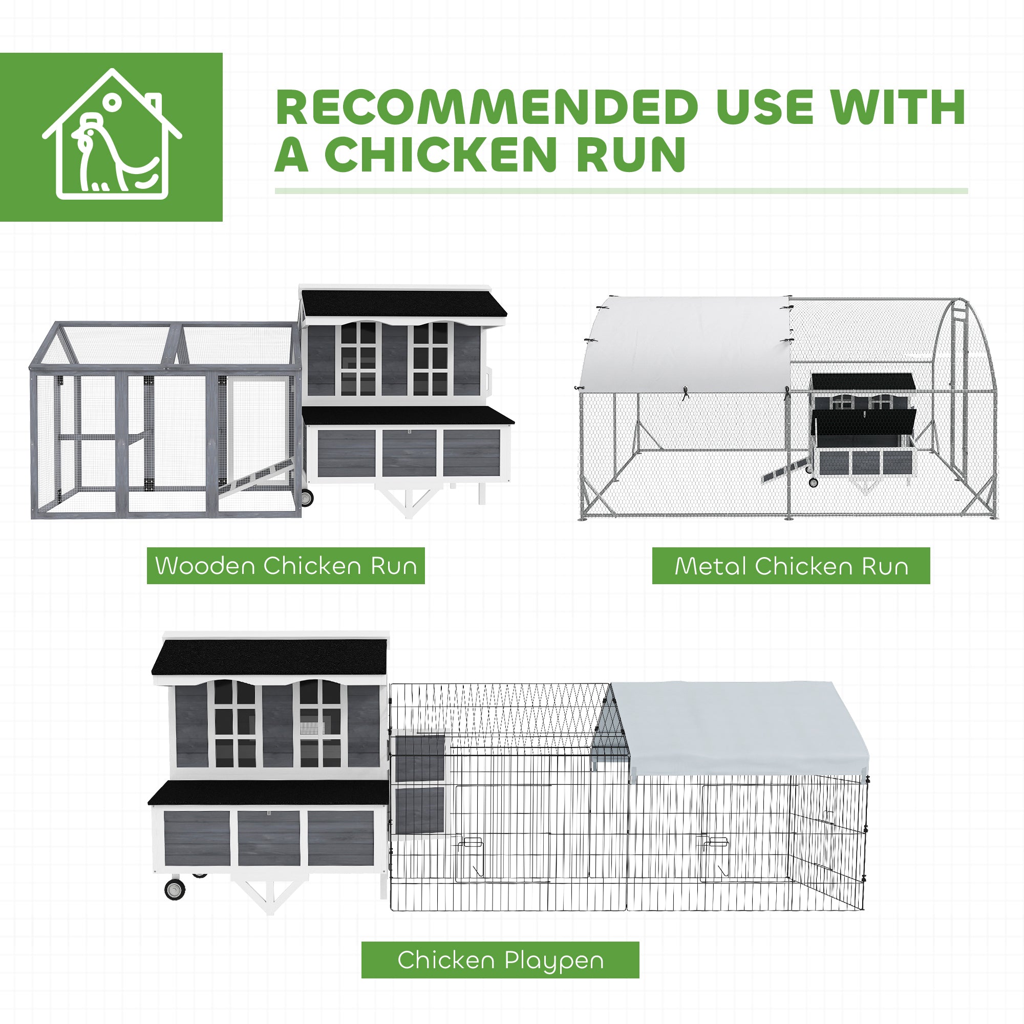 43" Mobile Chicken Coop with Wheels, Wooden Chicken Tractor with Nesting Box & Pull-Out Tray, Outdoor Hen House for 2¨C4 Chickens, Gray