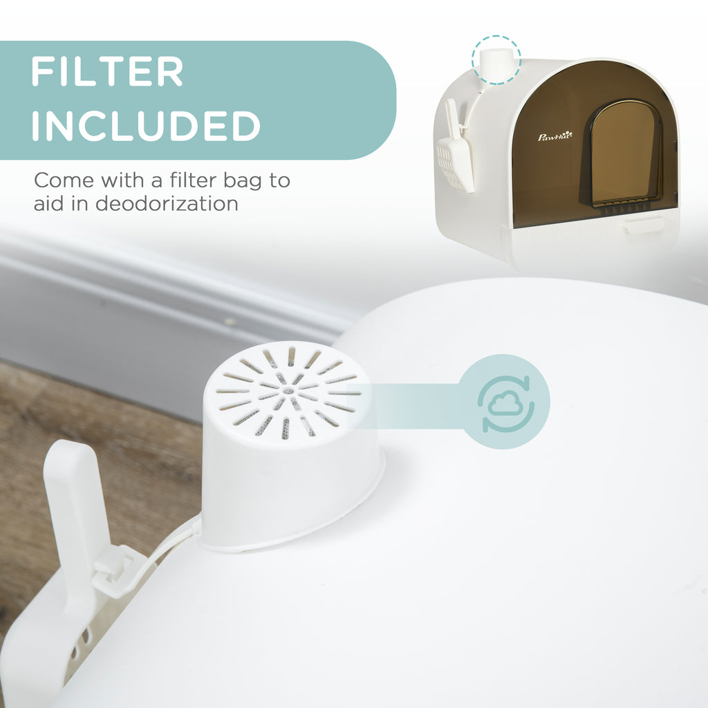 Cat Litter Box with Lid with Scoop and Filter