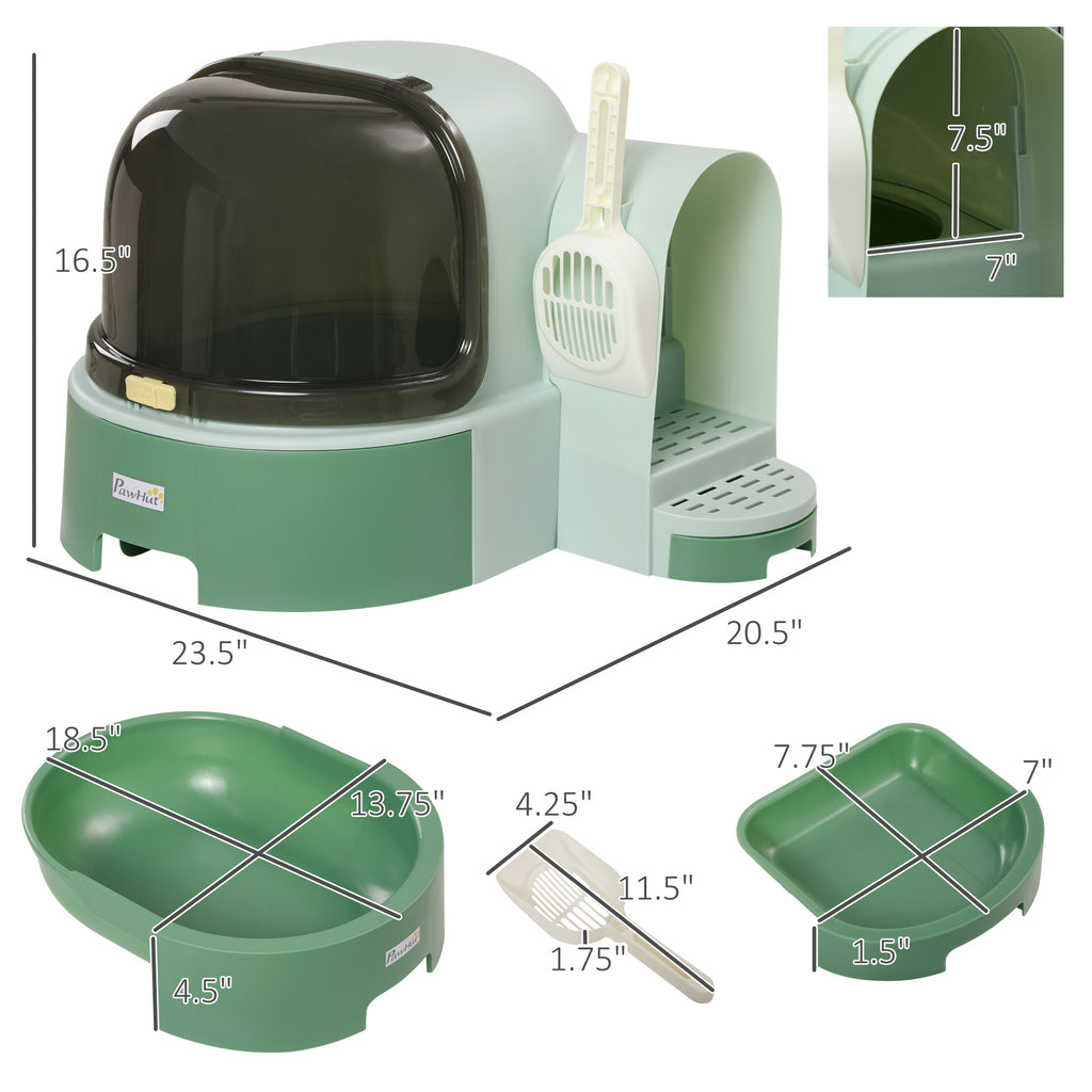Cat Litter Box Easy to Clean Open with Scoop