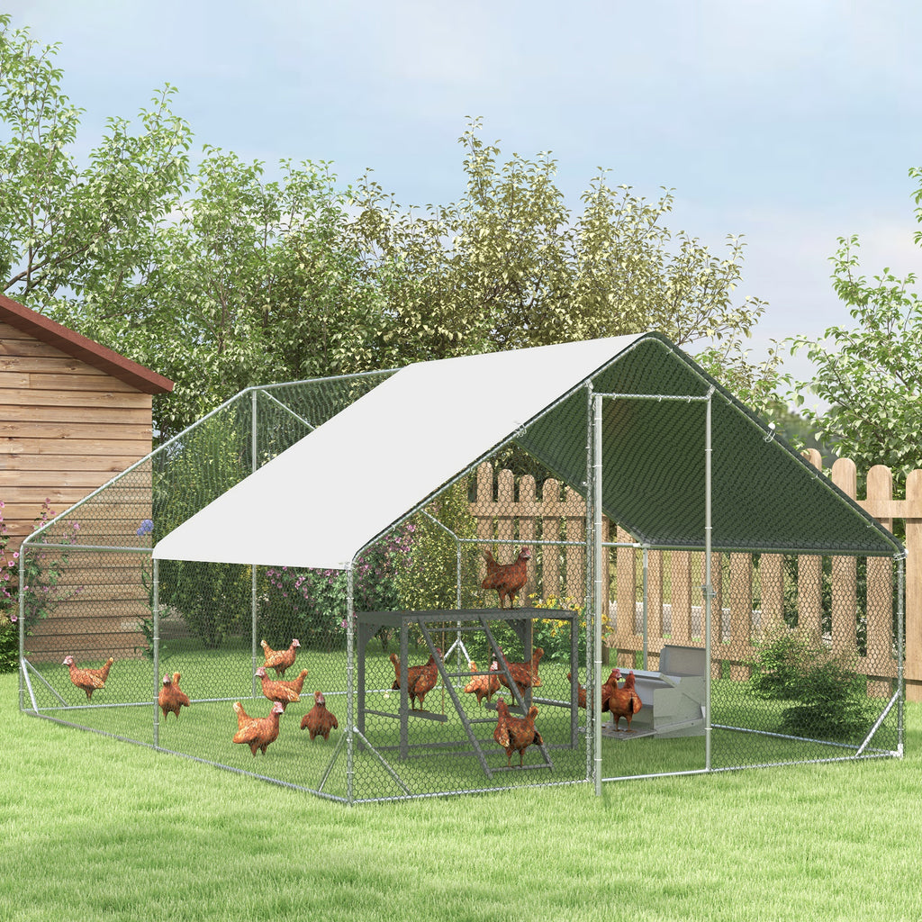 Chicken Activity Play with Swing Set for 3¨C4 Birds, Wooden Chicken Coop Accessory with Multiple Perches & Hen Ladder, Gray