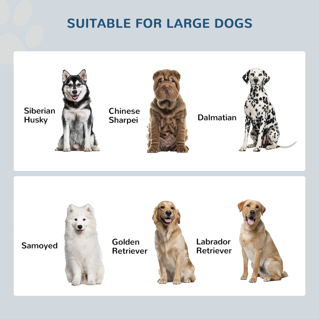 Large Elevated Dog Bowls with Storage Cabinet Containing Large 44L Capacity, Raised Dog Bowl Stand Pet Food Bowl Pet Feeding Station, White