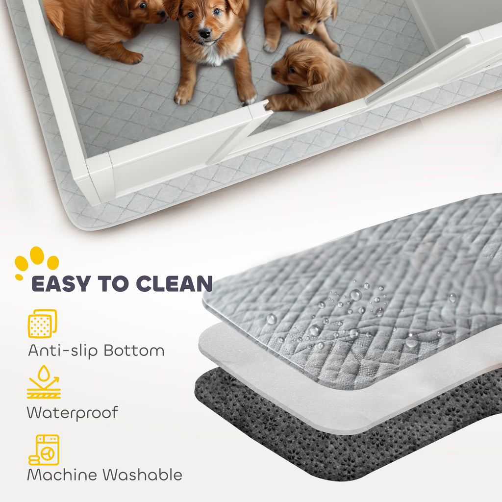 Dog Whelping Box with Washable Pee Pad, Adjustable Height Door, for Large Breed Dogs, 49" x 47" x 19"