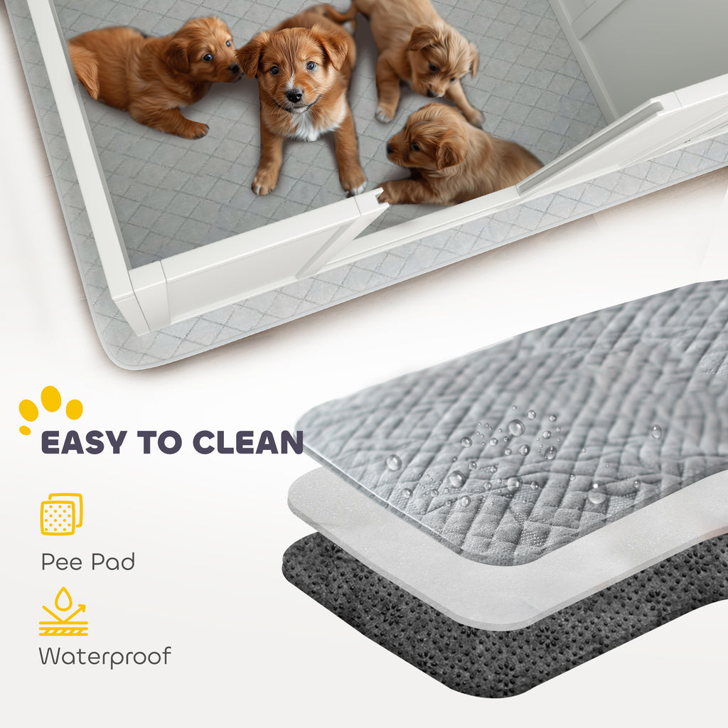 Whelping Box for Dogs and Puppies w/ Waterproof Pee Pad & Adjustable Door for Medium, Small Dogs, 77" x 38" x 19"