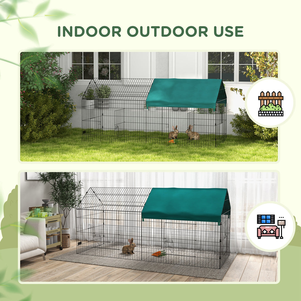 87" Small Animal Playpen with with Roof for Rabbits, Chicken, Chinchillas for Indoor/Outdoor Use, Green