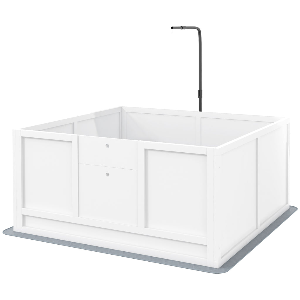 Whelping Box for Puppies with Pee Pad, Pig Rail, Adjustable Door for Small, Medium & Large Breed Dogs Birth, 41" x 39"