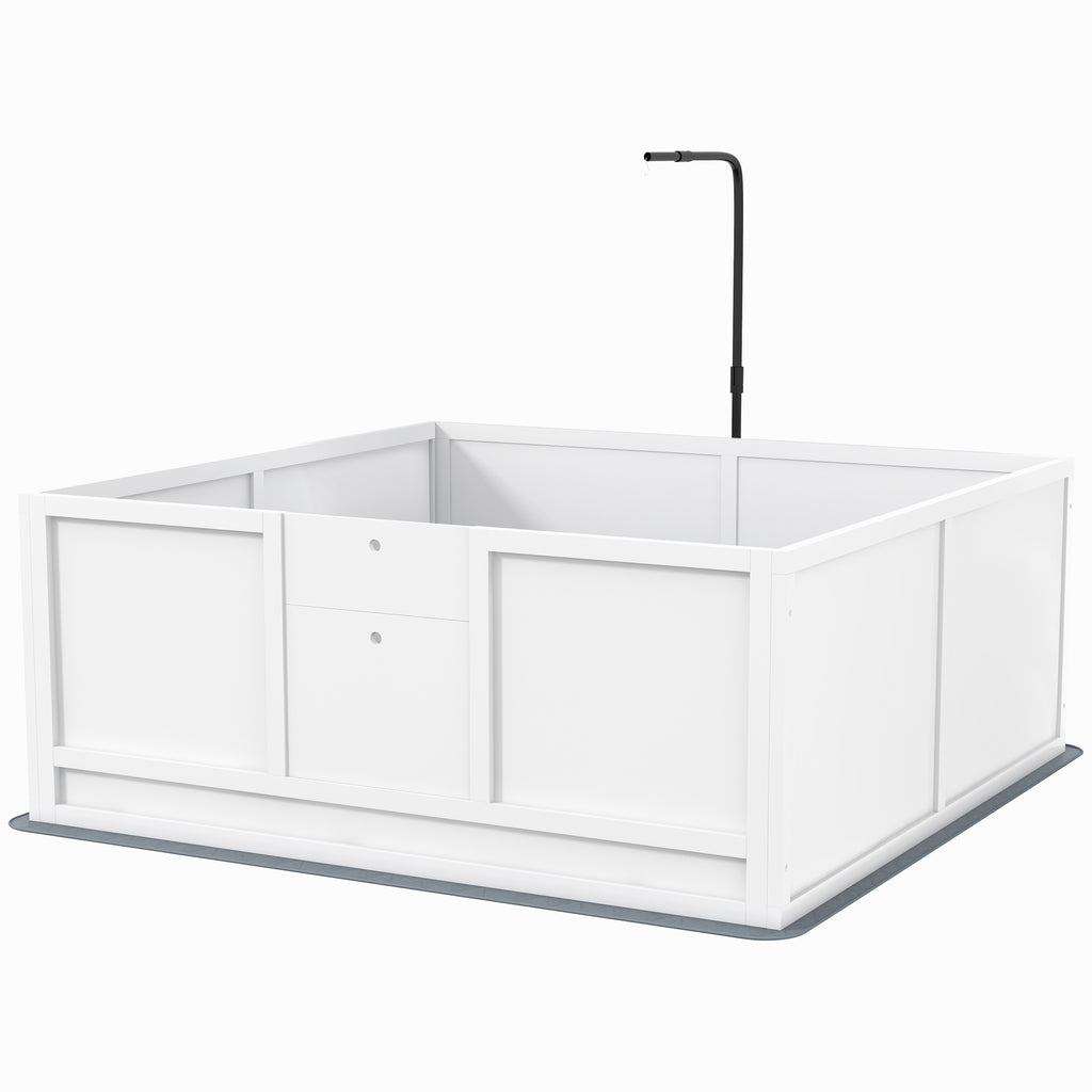 Whelping Box for Puppies with Pee Pad, Pig Rail, Adjustable Door for Small, Medium & Large Breed Dogs Birth, 49" x 48"
