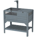 Tortoise Habitat with Shelf Storage Tortoise Gift Accessory with Weather Protection for Indoor, Gray