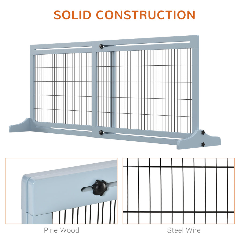 71" Extra Wide Freestanding Pet Gate for Dogs & Cats, Doorway Hallway Barrier
