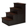 Pet Stairs, Small Pet Steps with Cushioned Removable Covering for Dogs and Cats Up To 22 lbs, Brown