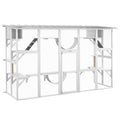 Cat Window Box , Large Catio with Shelves & Bridges, Outside Enclosure for Multiple Cats, White