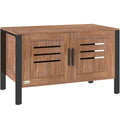Cat Litter Box Enclosure with Tall Legs, Scratching Board, Dark Brown, 31.5"L x 17.7"W x 19.7"H