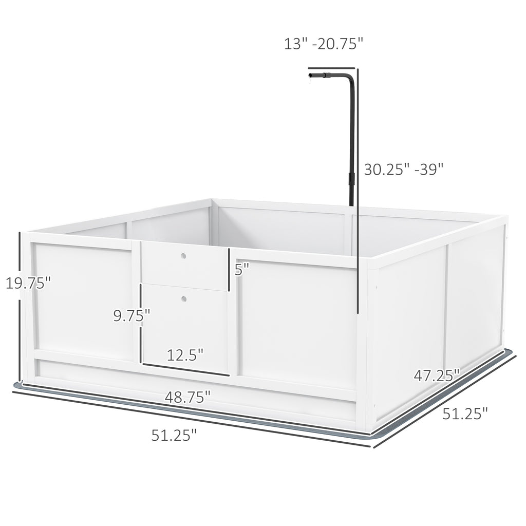 Whelping Box for Puppies with Pee Pad, Pig Rail, Adjustable Door for Small, Medium & Large Breed Dogs Birth, 49" x 48"