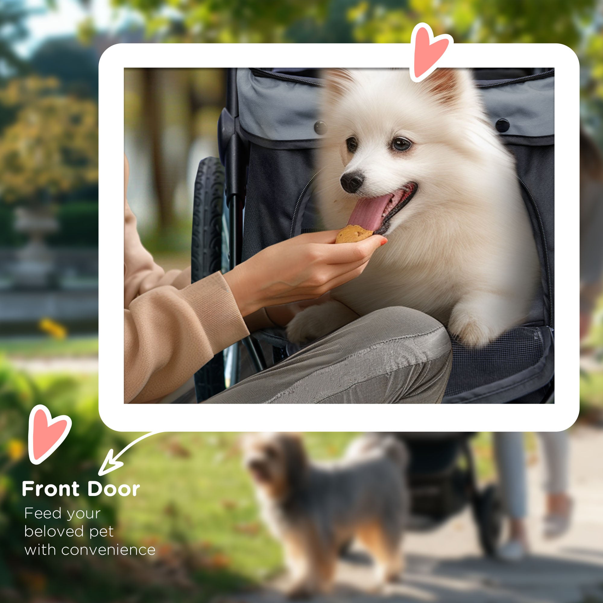 3 Wheels Pet Stroller for Small Dogs and Medium Dogs with Adjustable Canopy, Safety Tether, Storage Basket, Gray
