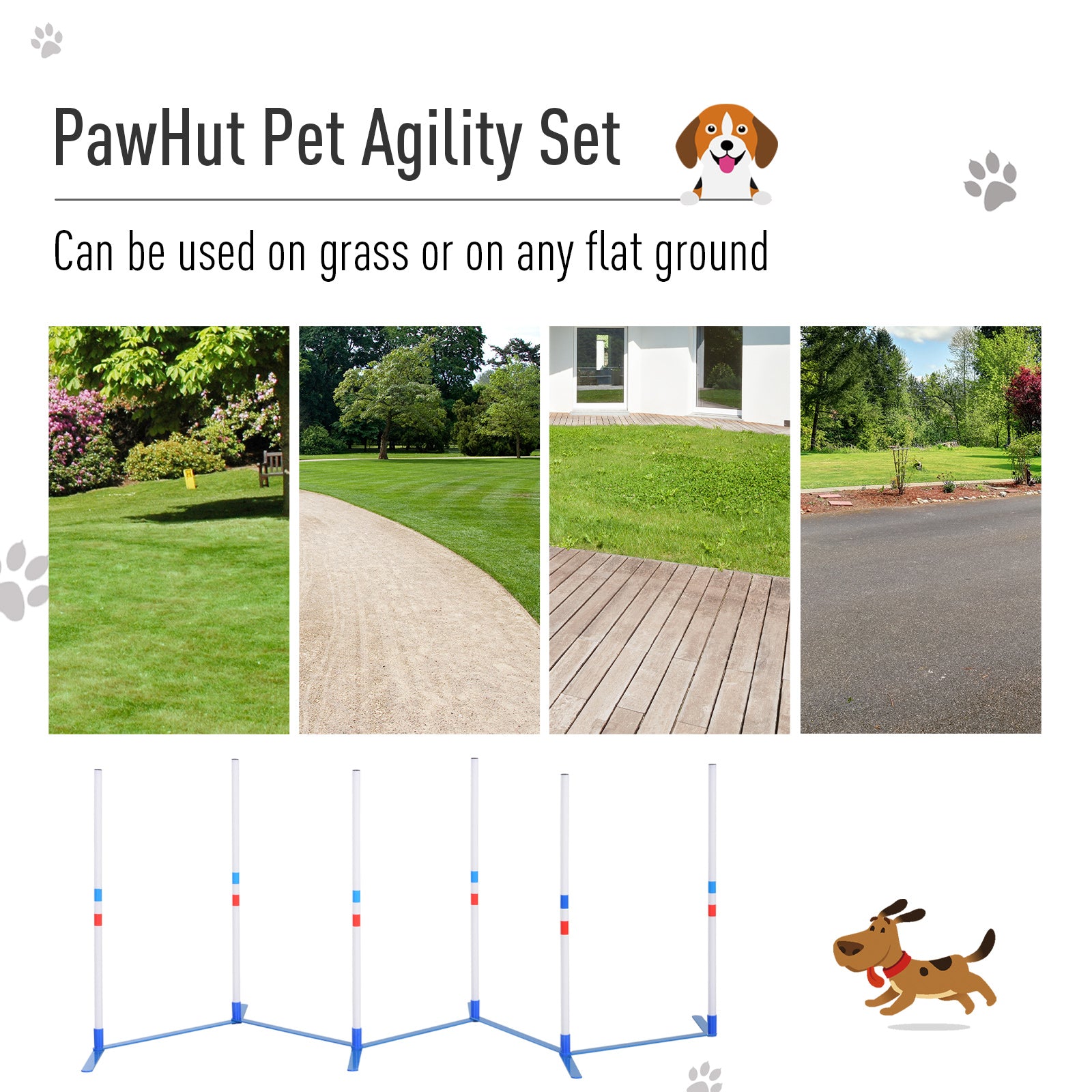 Dog Agility Equipment Dog Weave Pole Set Agility Starter Kit Pet Outdoor Exercise Training Set
