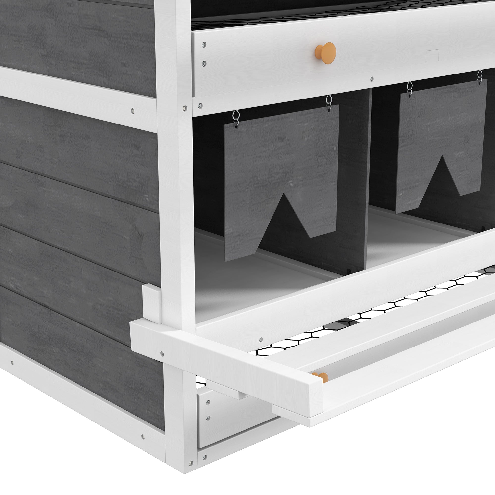 Chicken Nesting Box, 8 Compartment Wood Laying Boxes for Chicken Coop with Egg Collection Trays Perches for 16-32 Hens