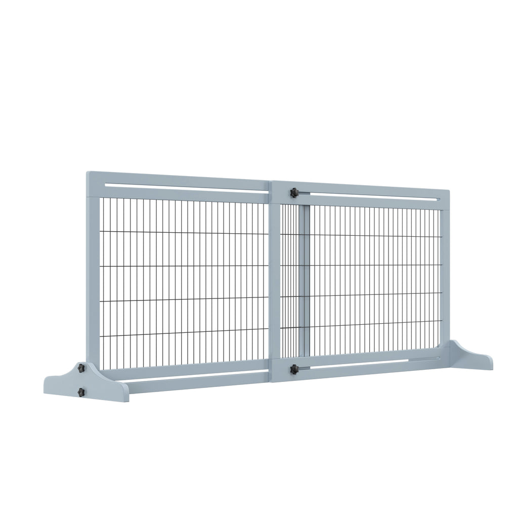 71" Extra Wide Freestanding Pet Gate for Dogs & Cats, Doorway Hallway Barrier