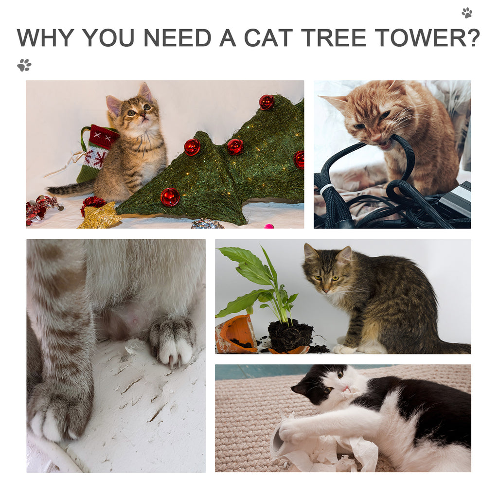 102" Adjustable Floor to Ceiling Cat Tree - 5-Level Tall Cat Tower with Sisal Scratching Posts & Cozy Hammock, No-Drill Tension Mount, Beige - Space-Saving Indoor Activity Center for Large Cats