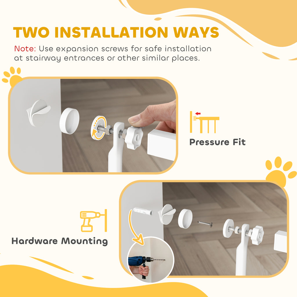 59" Extra Tall Pet Gate, 30"-41" Dog Gate with Cat Door, 1.4" Narrow Gap, 2.8" and 5.5" Extension, for Doorway, Hallway