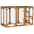 Outdoor Cat House, Catio Wooden Feral Cat Shelter, Cat Cage with Platforms, Large Enter Door, Weather Protection Asphalt Roof, 71" L, Orange
