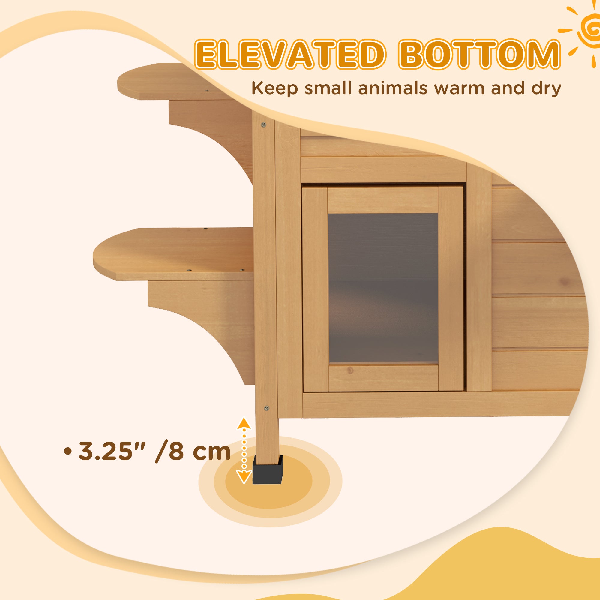 ?2-story Cat House Outdoor, Weatherproof?Wooden Cat Enclosure for Feral Cats with Escape Door, Openable Roof, Jumping Platforms, Natural