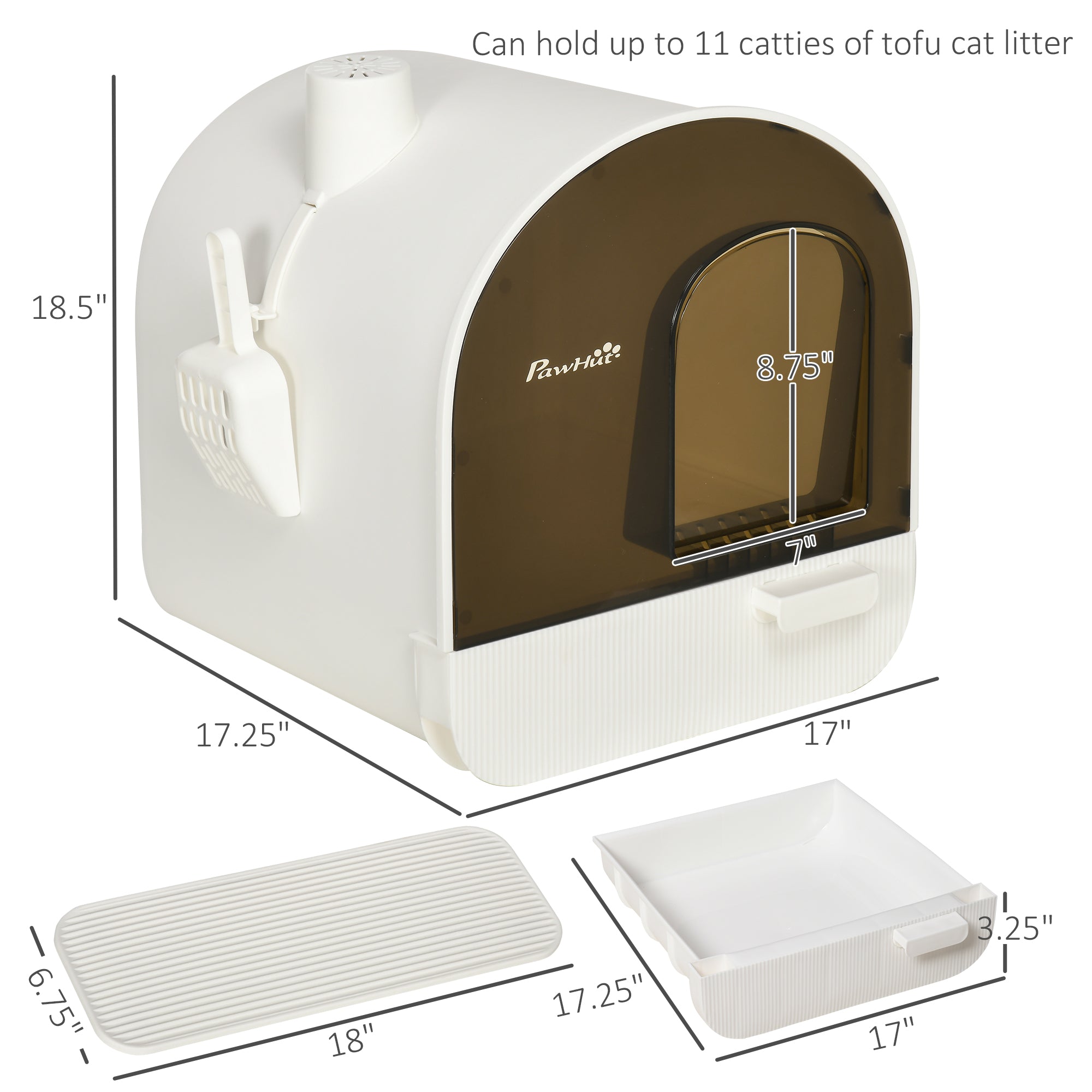 Cat Litter Box with Lid with Scoop and Filter