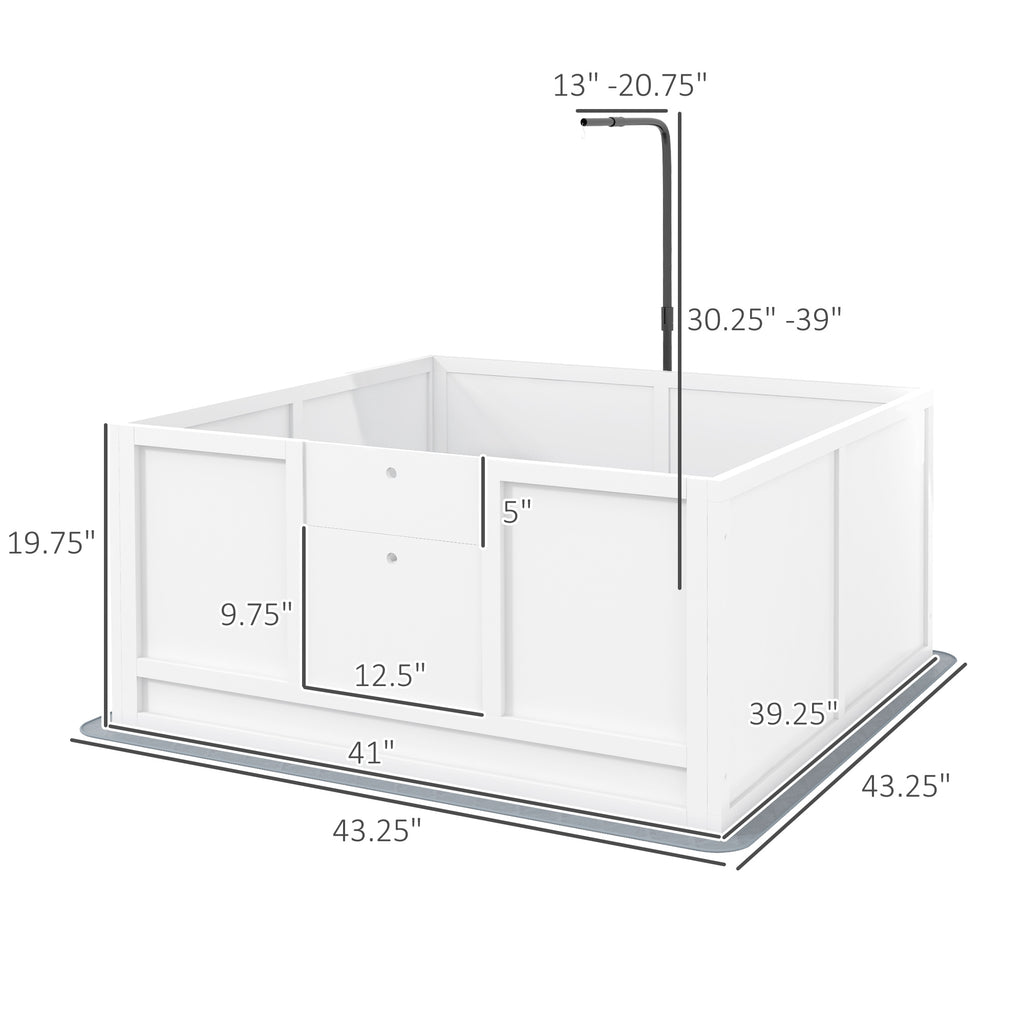 Whelping Box for Puppies with Pee Pad, Pig Rail, Adjustable Door for Small, Medium & Large Breed Dogs Birth, 41" x 39"