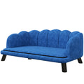 Pearl Design Pet Sofa for Medium and Large Sized Dogs, Pet Bed with Cushion and Solid Wood Legs, Dark Blue