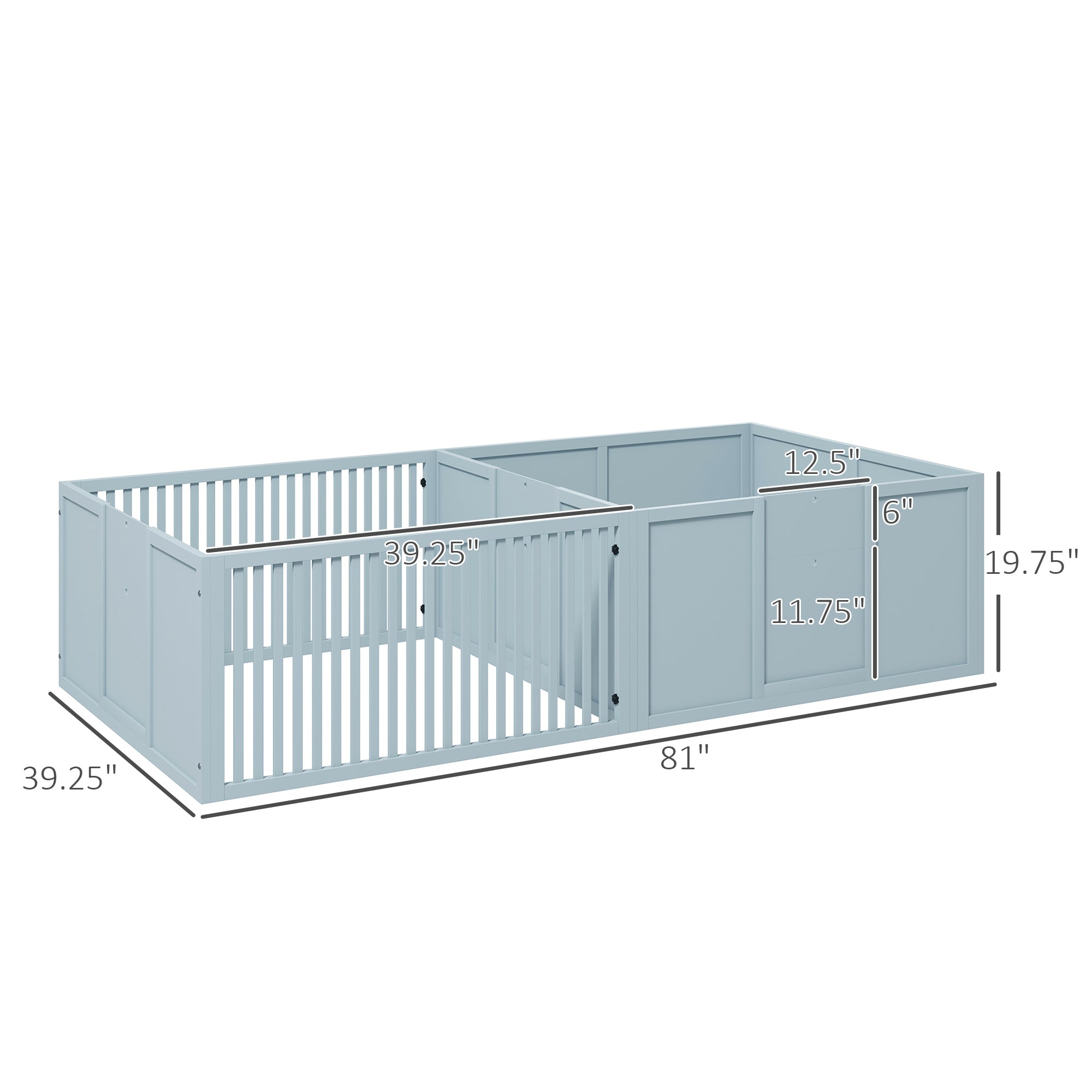 Whelping Box for Dogs Built for Mother¡¯s Comfort, Dog Whelping Pen with Removable Doors, Puppy Playpen for Indoors, Newborn Puppy Supplies & Essentials, 81" x 39" x 20", Gray