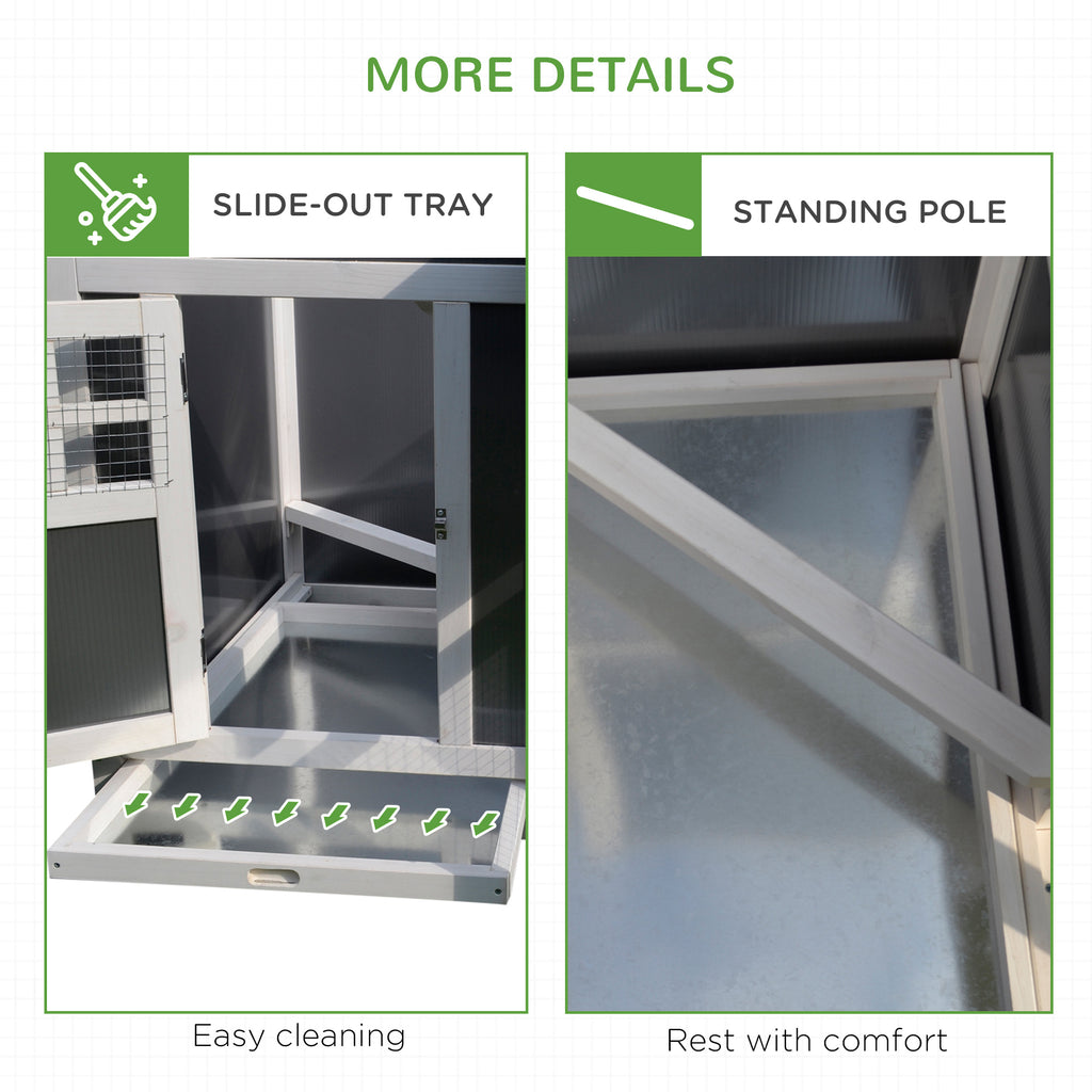 32" Luxury Large Outdoor Open Covered Chicken Coop House with Run and Nesting Box and