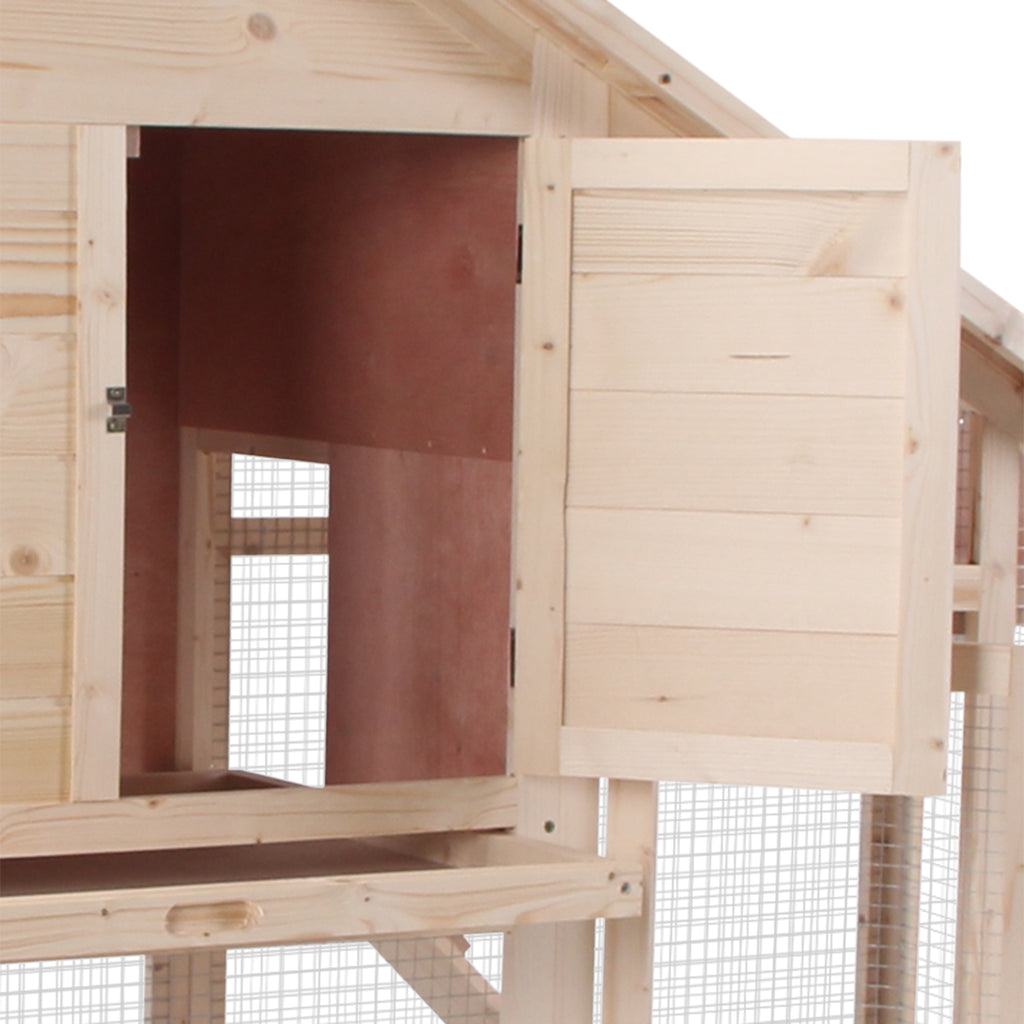 55" L 2-Tier Wooden Rabbit Hutch Bunny Cage