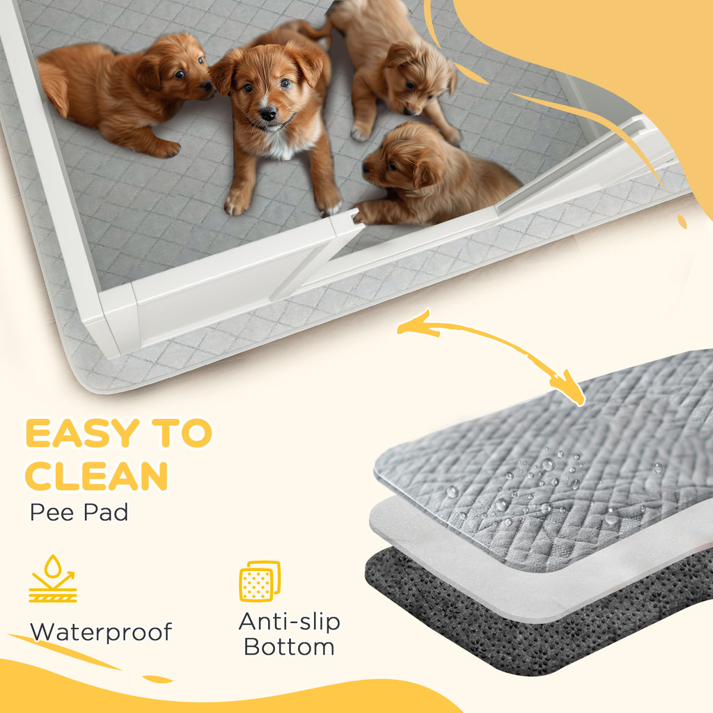 Whelping Box for Puppies with Pee Pad, Pig Rail, Adjustable Door for Small, Medium & Large Breed Dogs Birth, 41" x 39"