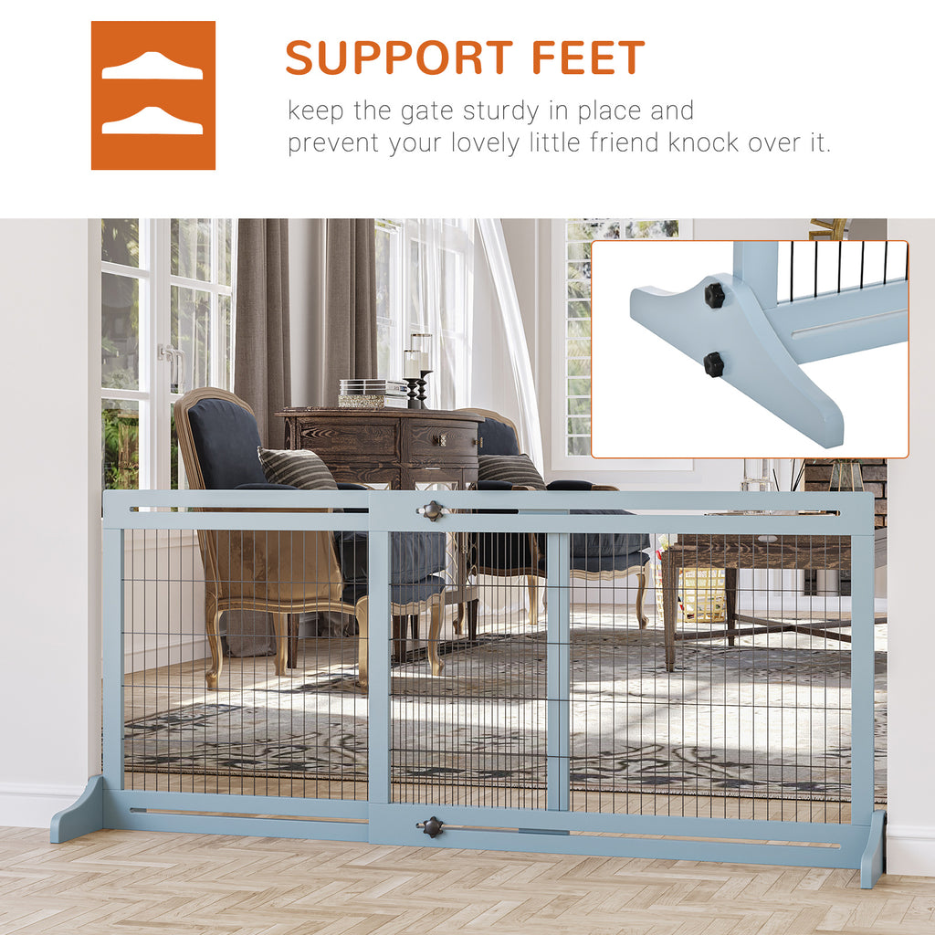 71" Extra Wide Freestanding Pet Gate for Dogs & Cats, Doorway Hallway Barrier