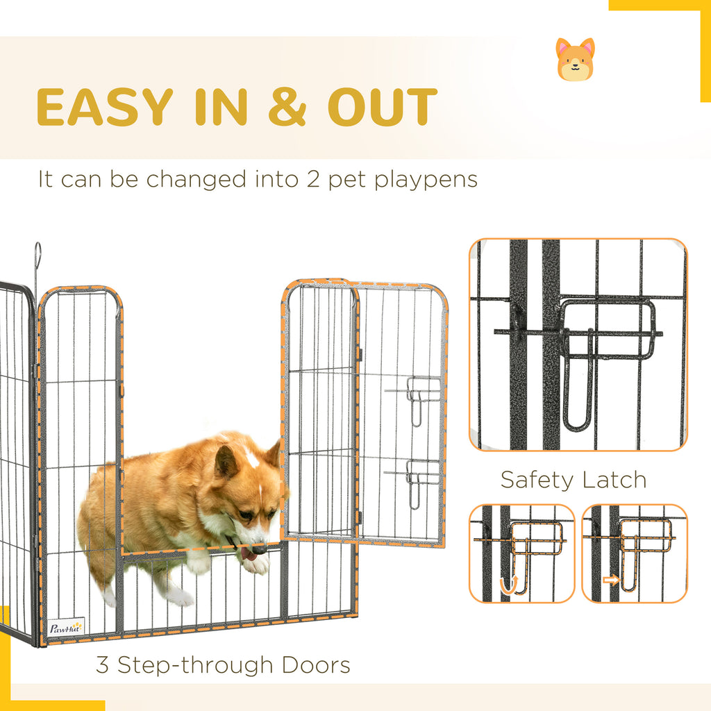 24 Panel Dog Playpen for Small and Medium Dogs with Lockable Door, 15.7' x 15.7' x 2.6'