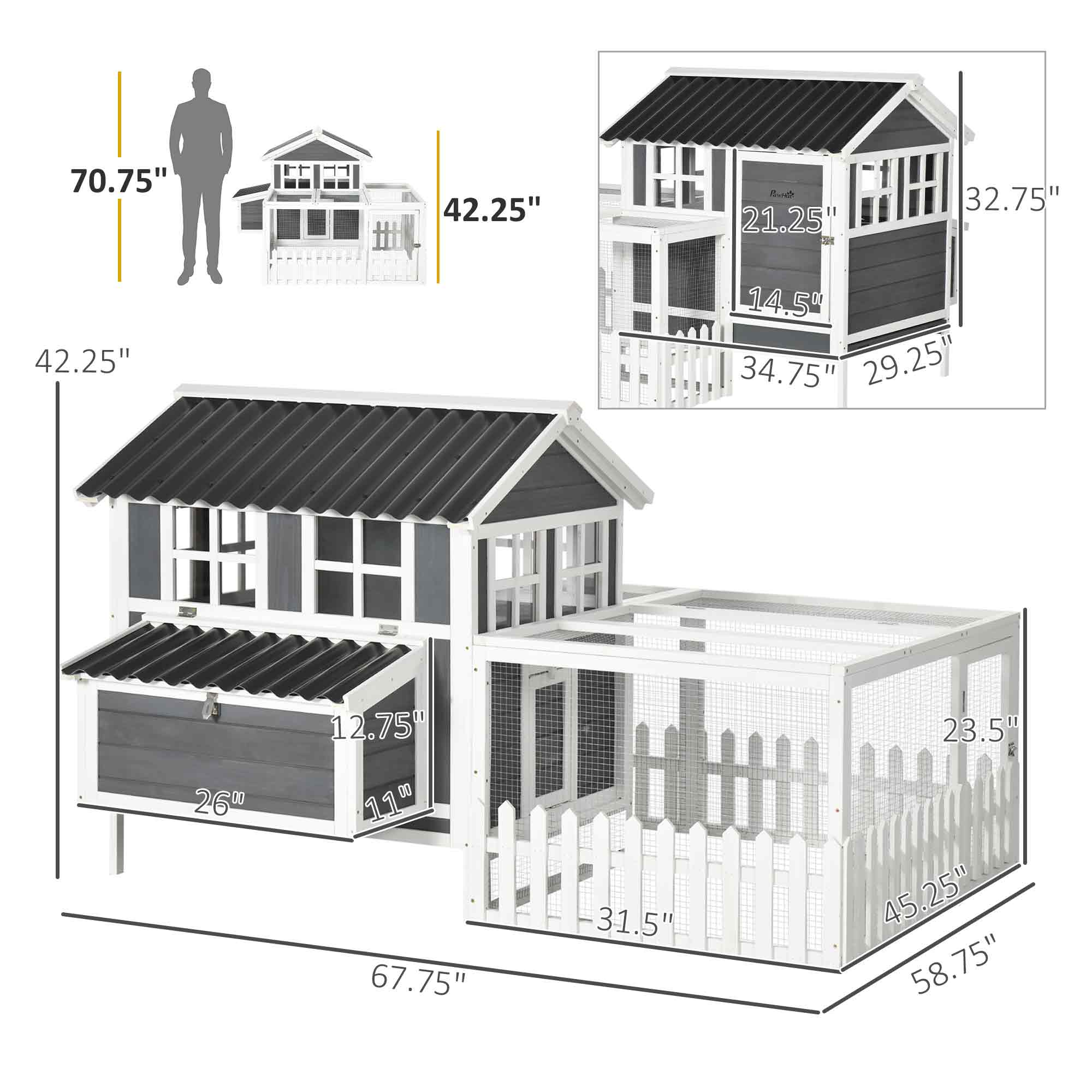 Chicken Coop with Run for 1-2 Chickens