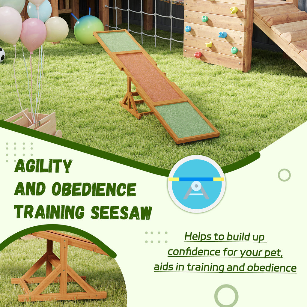 Wooden Dog Agility Seesaw for Training and Exercise, Weather Resistant, 83" L x 16" W x 14" H, Orange