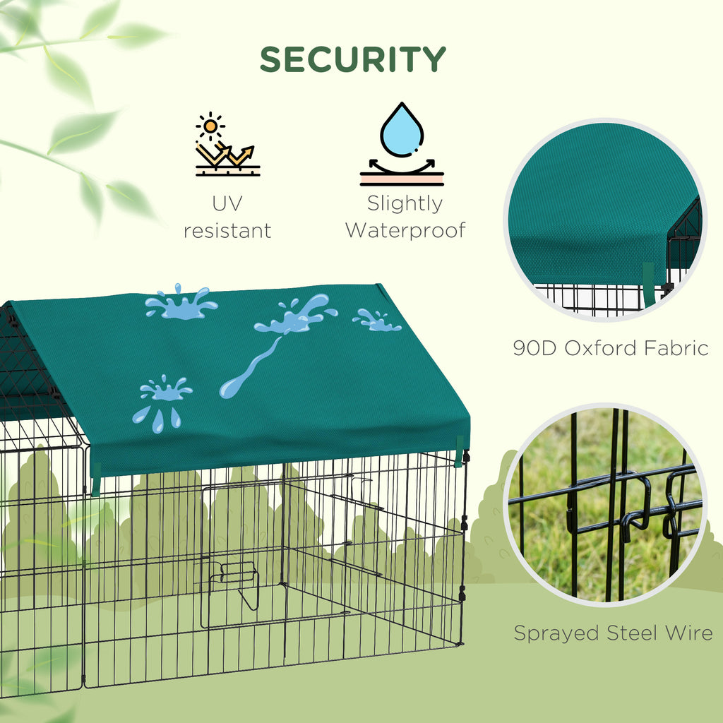73" Small Animal Playpen with Roof for Rabbits, Chicken, Chinchillas
