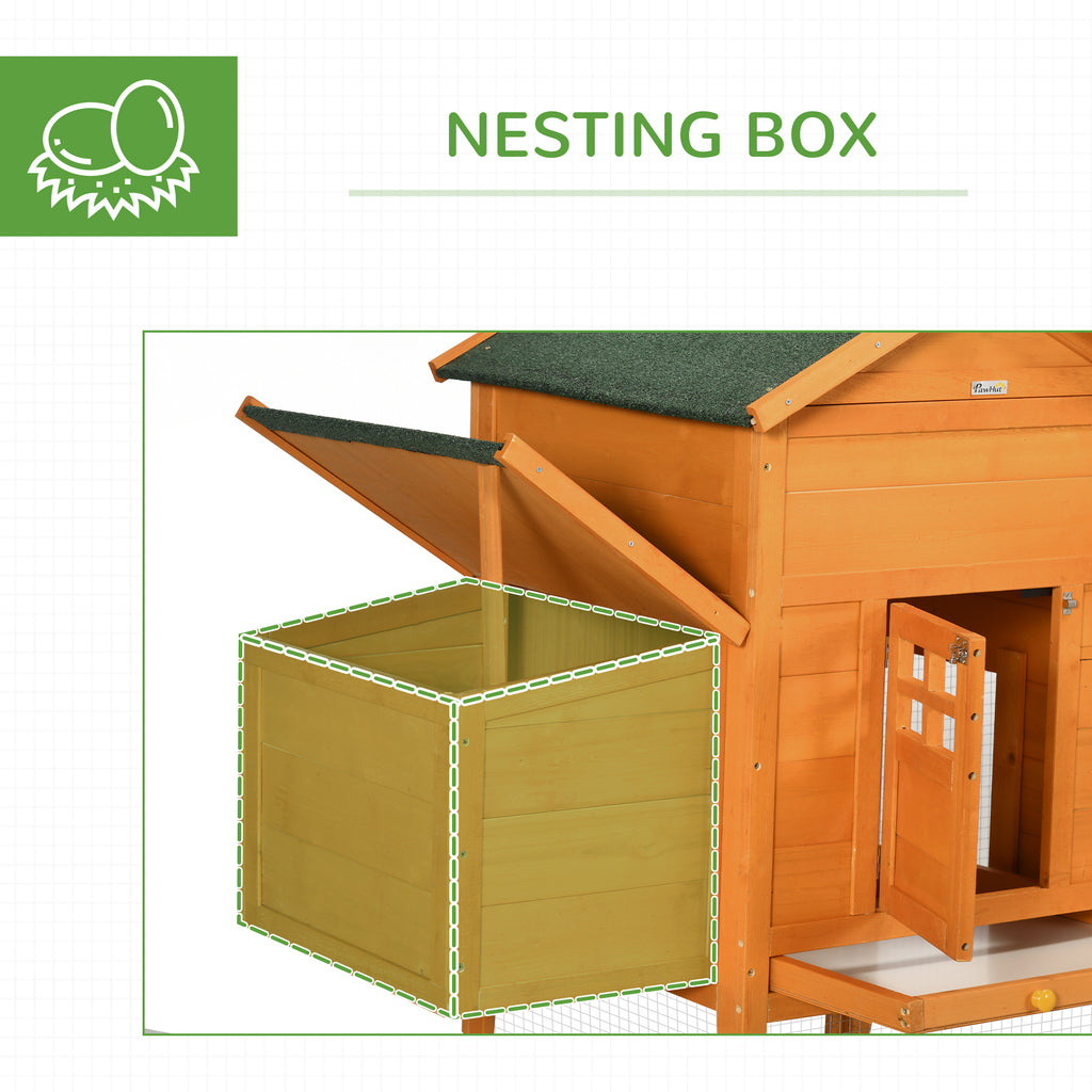 Extra Large Run Included Chicken Coop with Removable Tray Orange