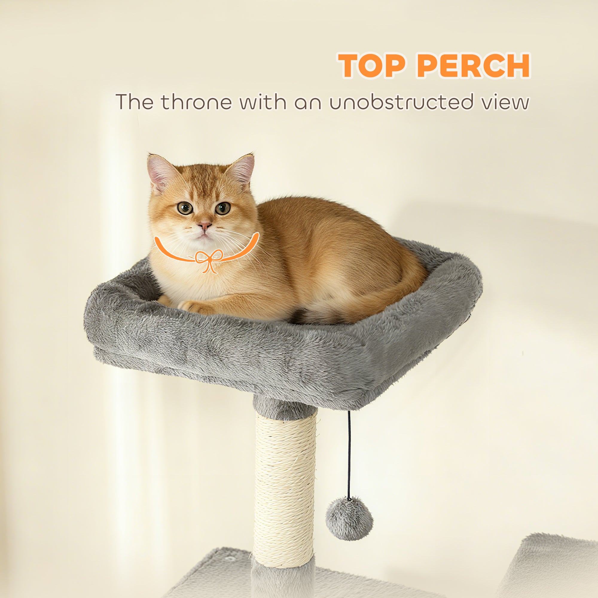 80" Tall Cat Tree for Indoor Cats, Multi-Level Cat Tower with 2 Condos, 2 Hammocks & 6 Sisal Posts, Heavy Duty Activity Center, Dark Gray