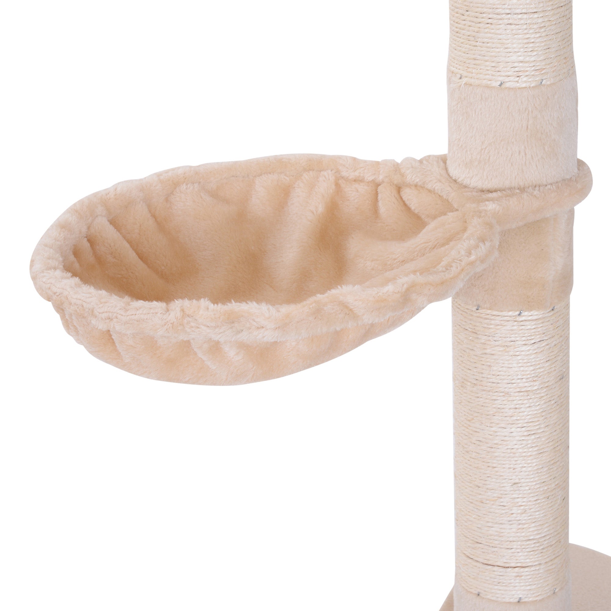102" Adjustable Floor to Ceiling Cat Tree - 5-Level Tall Cat Tower with Sisal Scratching Posts & Cozy Hammock, No-Drill Tension Mount, Beige - Space-Saving Indoor Activity Center for Large Cats