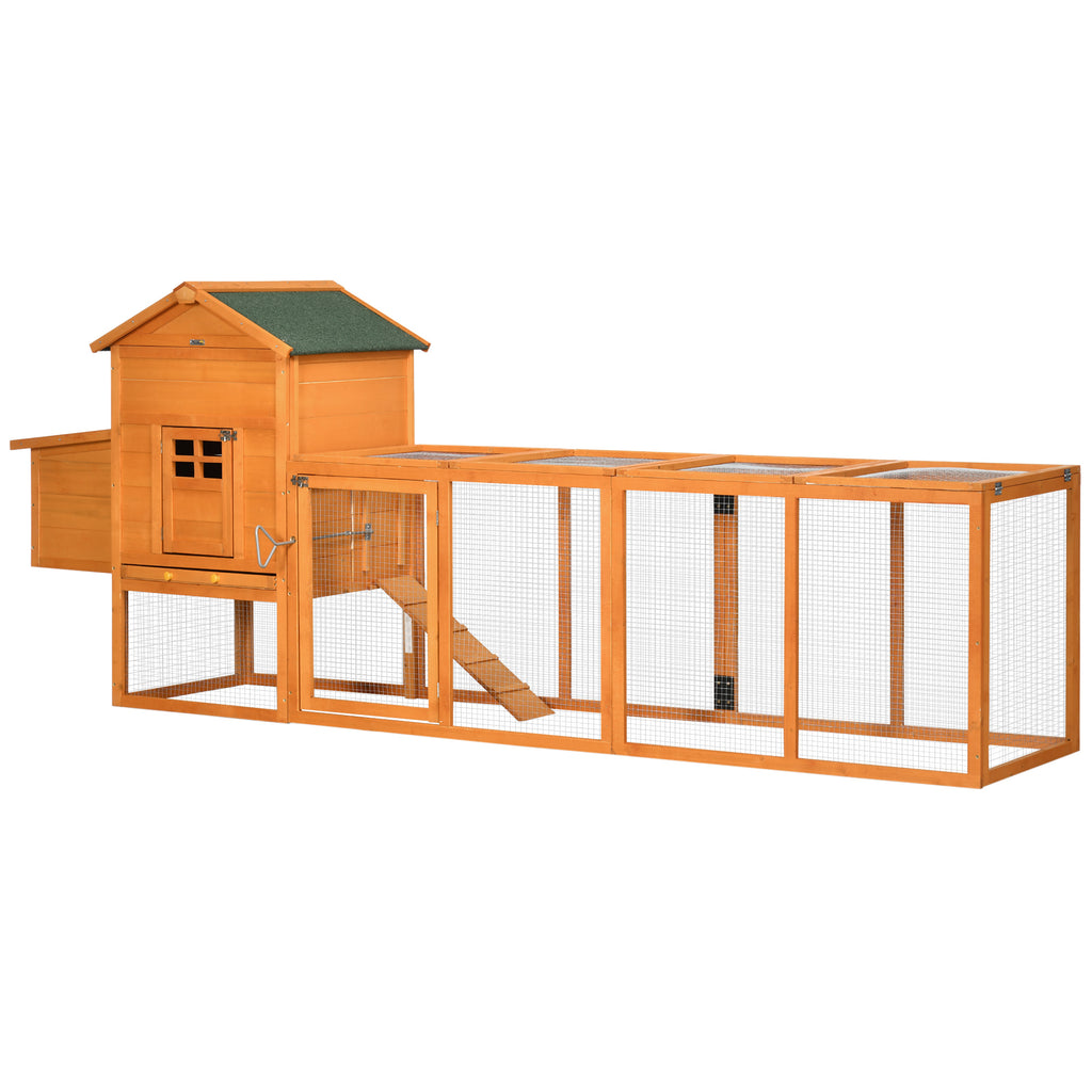 Extra Large Run Included Chicken Coop with Removable Tray Orange