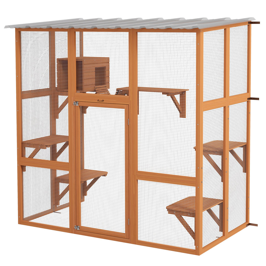 Catio Cat Window Box Outside Enclosure with Bridge Platforms