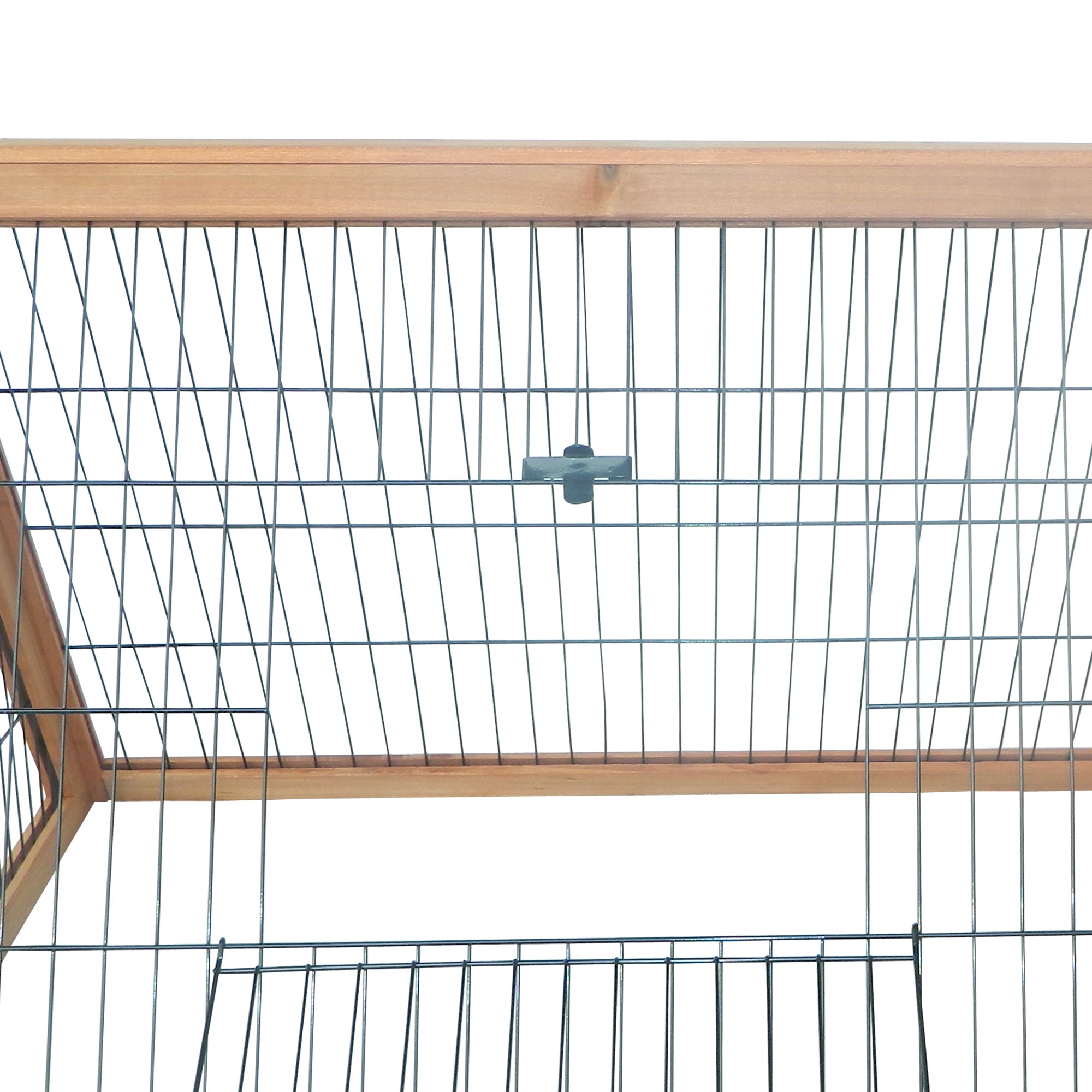 46" x 24" Wooden A-Frame Outdoor Rabbit Hutch, Small Animal Cage, Bunny Hutch with Outside Run & Ventilating Wire, for Rabbits, Chickens, Ducks, Yellow