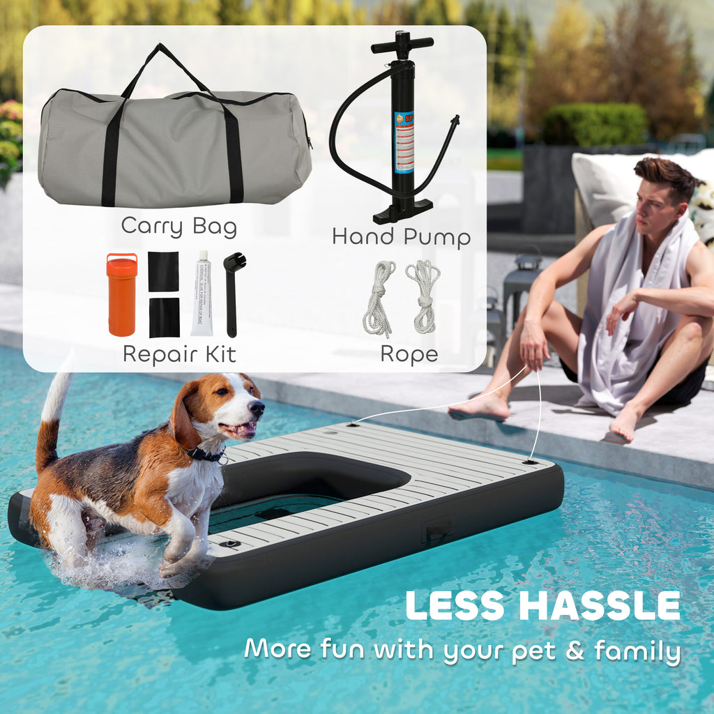 Inflatable Dog Boat Ramp Up to 286 lbs, for Boat, Dock, Lake, Non-Slip, Safe & Easy
