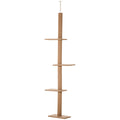 Floor-to-Ceiling Cat Tree with Sisal Scratching Posts, Tall Cat Climbing Tower Activity Center for Kittens & Indoor Cats, Brown