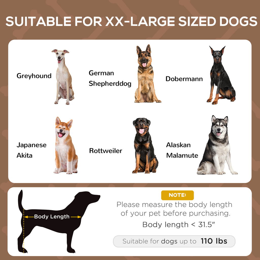 48" x 36" Elevated Portable Dog Cot Cooling Pet Bed with UV Protection Canopy Shade, Coffee