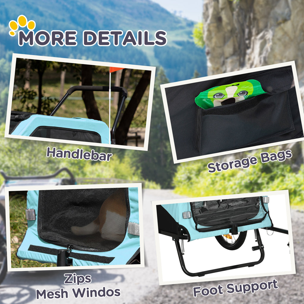 2-in-1 Dog Bike Trailer Pet Stroller Carrier for Large Dogs with Hitch